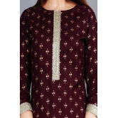 SIPET - Maroon Rayon Womens Straight Kurti ( Pack of 1 ) - None