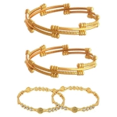 YouBella Fashion Jewellery Traditional Combo of Gold Plated Bracelet Bangles Set For Girls and Women (2.4) - None