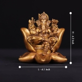 Artarium Laxmi Ganesh Set Idol Showpiece | Resin Material with Gold Finished Lakshmi Ganesha Idols for Diwali Gifts Puja