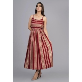 SIPET - Maroon Rayon Womens Fit & Flare Dress ( Pack of 1 ) - None