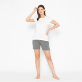 Plain Knitted Shorts For Women - Charcoal Grey Charcoal Grey XL