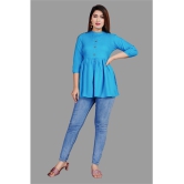 SIPET - Light Blue Rayon Womens A-Line Top ( Pack of 1 ) - None