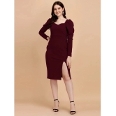 Sheetal associates - Maroon Polyester Blend Womens Bodycon Dress ( Pack of 1 ) - None