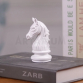 Artarium Knight Horse Chess Piece Statue Sculpture Collectible Figurine for Car Dashboard - Pack of 1 (White)