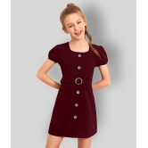 Addyvero Maroon Cotton Blend Girls A-line Dress ( Pack of 1 ) - None