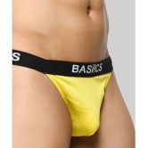 BASIICS By La Intimo Spandex Mens Thongs ( Yellow ) BCSTH01 - None