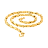 Jewar Mandi Gold Plated Chain 24 Inch Designer Link Chain Real Look, Real Handmade Spacial Designer Gold Brass & Copper Jewelry for Women & Girls 8316 - Golden