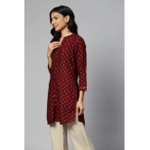 HIGHLIGHT FASHION EXPORT - Maroon Rayon Womens Straight Kurti ( Pack of 1 ) - None