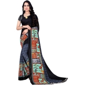 LEELAVATI - Black Georgette Saree With Blouse Piece ( Pack of 1 ) - Black