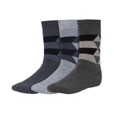 Creature - Woollen Mens Printed Multicolor Mid Length Socks ( Pack of 3 ) - Multicolor