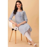 Glomee - Blue Cotton Womens Straight Kurti ( Pack of 1 ) - None