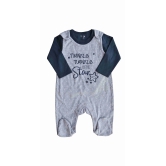 Grey Romper With Star Print And Blue T-Shirt (100% Cotton Interlock Biowash)