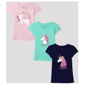 Ariel - Multicolor Cotton Girls T-Shirt ( Pack of 3 ) - None