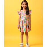 FLOWERS PRINT FRILL DRESS-PINK-10-12 YEARS / 1N / PINK