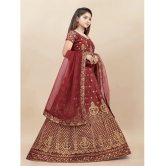 Apnisha Maroon Silk Girls Semi Stitched Lehenga Choli Set ( Pack of 1 ) - None