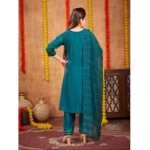 Aarika Dark Green Silk Girls Kurta and Pant Set ( Pack of 1 ) - None