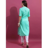 Ketch Polyester Printed Straight Womens Kurti - Turquoise ( Pack of 1 ) - None