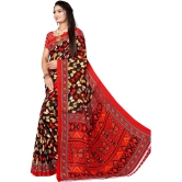 LEELAVATI - Red Crepe Saree With Blouse Piece ( Pack of 1 ) - Red