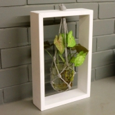 BARISH - Table Top Planter Wooden Frame (Single) | Handcrafted with Rubberwood | Wooden Frame with Glass Mason Jars | Indoor Planter with Stand 15.25 x 9.5 x 2 Inches