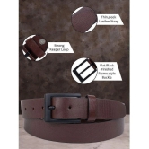 Loopa - Brown 100% Leather Mens Formal Belt ( Pack of 1 ) - None