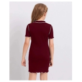 Addyvero - Maroon Cotton Blend Girls A-line Dress ( Pack of 1 ) - None