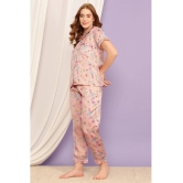 Clovia Peach Satin Womens Nightwear Nightsuit Sets ( Pack of 2 ) - None