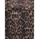 Oxolloxo Brown Animal Satin A-Line Dress