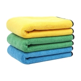 Auto Hub Multicolor 800 GSM Drying Towel For Automobile ( Pack of 3 )