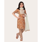 Girls Festive & Party Kurta, Pyjama & Dupatta Set-Orange / 13 - 14 Years