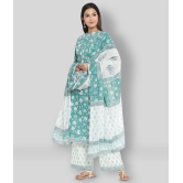 KIPEK - Green Straight Cotton Womens Stitched Salwar Suit ( Pack of 1 ) - XL