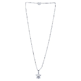 Silver Shine Silver Plated Chain With Solitaire Diamond In Star Shape Pendant  For Women - Golden