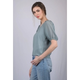 Light Greenish Blue Solid Regular Top (OTL-TPS1023)-Green / XL