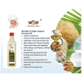 WOW COOKING OILS Certified Organic Virgin Cold Pressed Organic Coconut Cooking Oil 1000 ml ( 1 LTR ) Glass Bottle