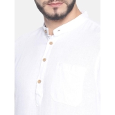 Men White Hemp Long Kurta