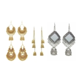 Samridhi DC Golden Jhumki Earrings ( Pack of 4 ) - Golden