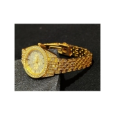 Rhonium Gold Metal Analog Womens Watch