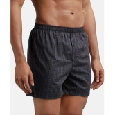 Jockey 8222 Men Super Combed Cotton Woven Checkered Inner Boxers - Seaport Teal & Black (Pack of 2) - None