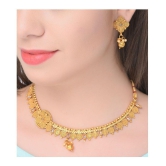 Bhagya Lakshmi Alloy Golden Contemporary Traditional 18kt Gold Plated Necklaces Set - Golden