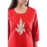 AMIRA'S INDIAN ETHNICWEAR - Red Linen Women's Stitched Salwar Suit ( ) - XXL