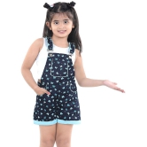 Naughty Ninos - Navy Blue Cotton Girls Dungarees ( ) - None