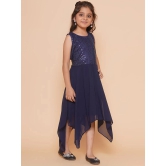 Arshia Fashions - Blue Georgette Girls Asymmetric Dress ( Pack of 1 ) - None