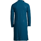 Blue Sequin Chikan Embroidery Kurta