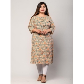 Swasti - Beige Cotton Womens Straight Kurti ( Pack of 1 ) - None