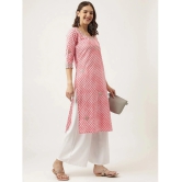 Divena - Pink Cotton Womens Straight Kurti ( Pack of 1 ) - None