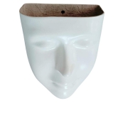 DZIGN Hanging Wall Planter, Face Planter, Balcony Planter, Wall Hanging Indoor Planter, Outdoor Planter, White Head Planter for Home Decor and Garden Hanging. White Male Face Planter Pack of 1.