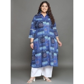 Tissu Cotton Printed Kurti With Palazzo Womens Stitched Salwar Suit - Blue ( Pack of 1 ) - None