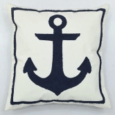 Nautical Anchor Tufted Cushion Cover - 16 x 16