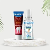 Orasore Red Toothpaste & Mouthwash Duo | 100g Paste with Free Bamboo Toothbrush  | Colorless Clear 250ml Mouthwash | Anti-Sensitivity, Anti-Bacterial, Anti-Oxidant & Anti-Inflammatory | Perfect T