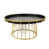 Cake Stand for Cupcake Display Stand Multipurpose Round Dessert Stand for Birthday and Wedding Party (Black & Gold) Small