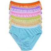 ICONIC ME Pack of 6 Cotton Striped Womens Bikini ( Multicolor ) - None